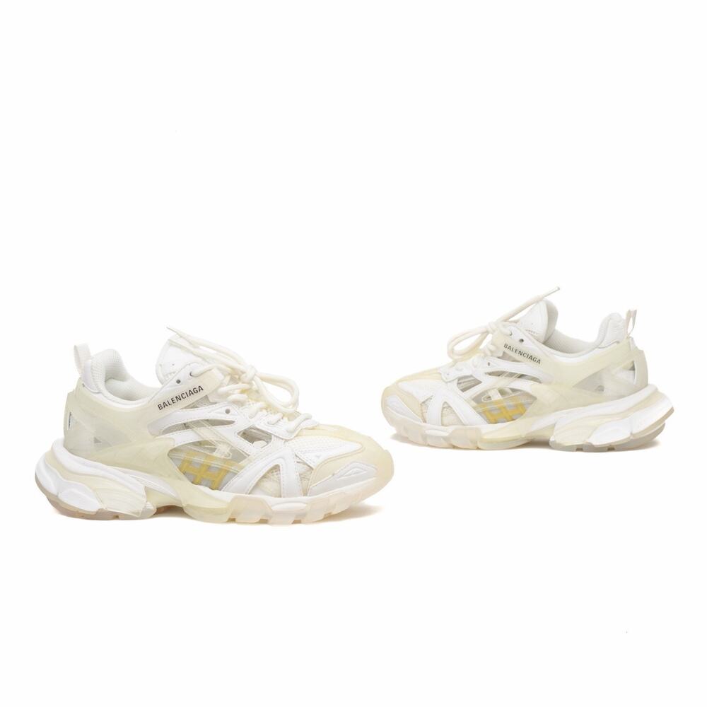 $1.4K BALENCIAGA Track 2 Clear Sole White / Yellow Sneakers Shoes EU 35 US